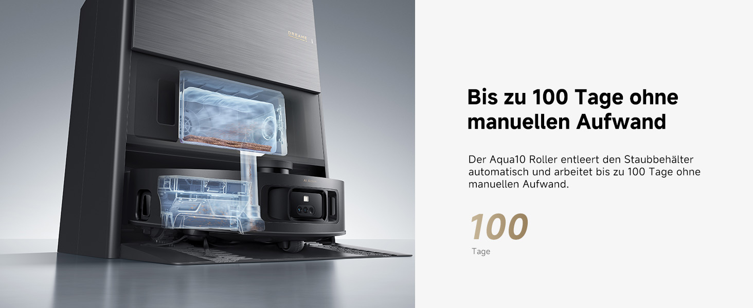 Робот-пилосос Dreame Aqua10 Roller: потужність 30000Pa, самоочищення, автоматичне випорожнення, керування голосом, чорний