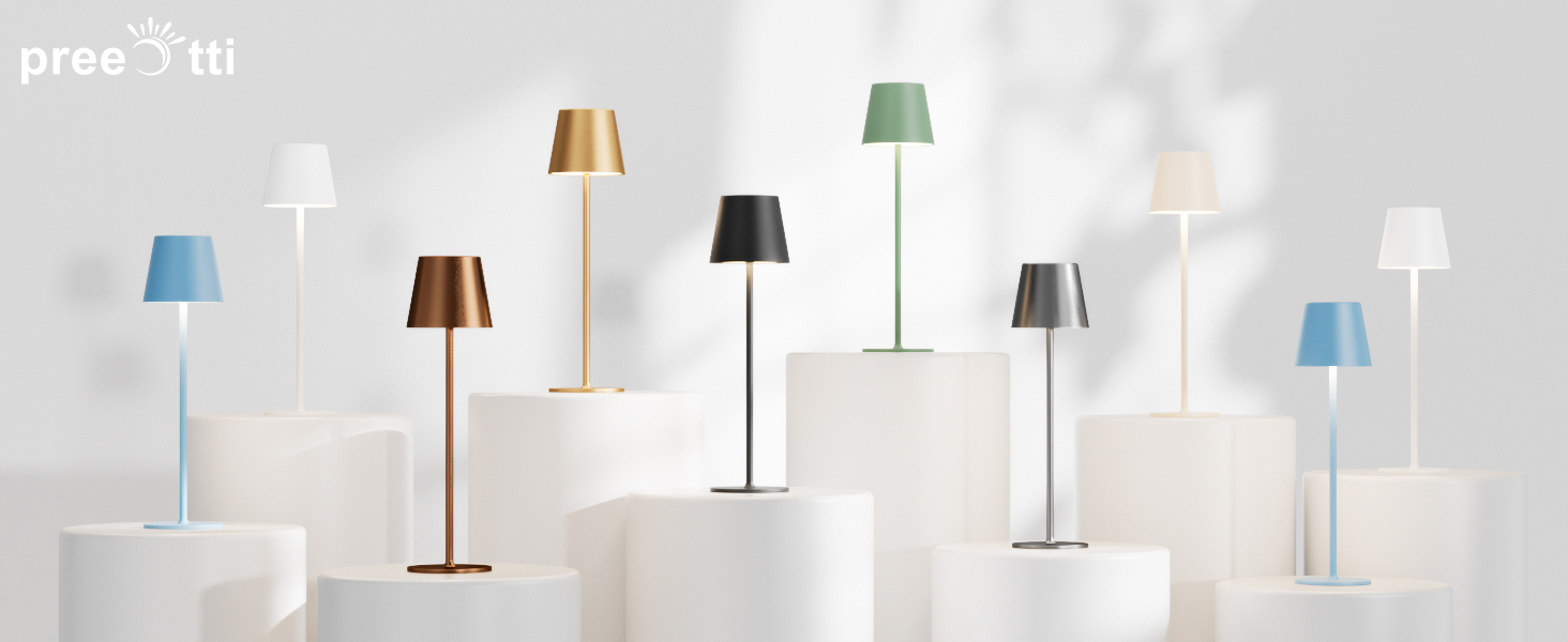 LED-лампа настільна акумуляторна бездротова, 2 шт. з регулюванням яскравості та 3 колірними температурами, сенсорне керування, зарядка USB-C, для дому, відпочинку та кемпінгу (чорний)