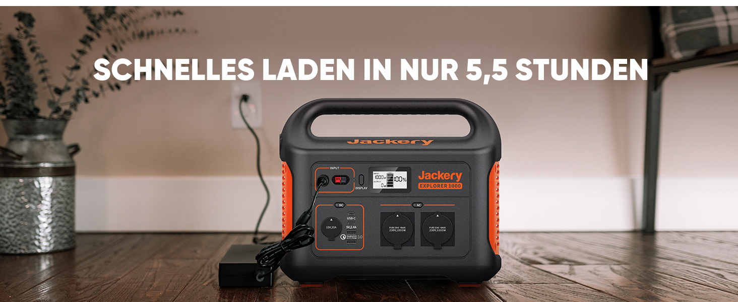 Jackery Explorer 1000: Портативна електростанція 1002Wh з вихідною потужністю 1000W (пікова 2000W), USB та QC, для кемпінгу та подорожей