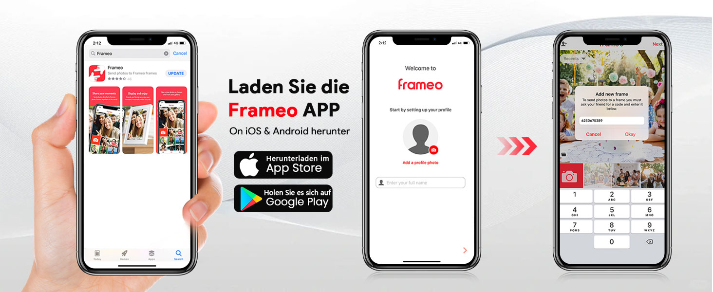 Цифрова фоторамка 15.6 дюймів з Wi-Fi, HD IPS сенсорний екран 1920x1080, 32ГБ пам'яті, підтримка Frameo App, автоматичний поворот зображення
