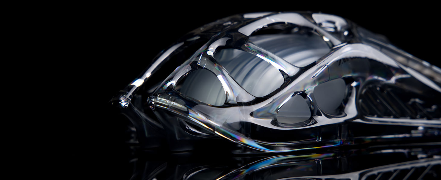 GravaStar Mercury M2 Бездротова ігрова миша з 26000 DPI, сенсор PAW3395, 79г, 5 RGB-режимів, 5 програмованих кнопок, Tri-Mode (2.4GHz/Bluetooth/кабель), для PC/Mac – (Прозорий чорний)