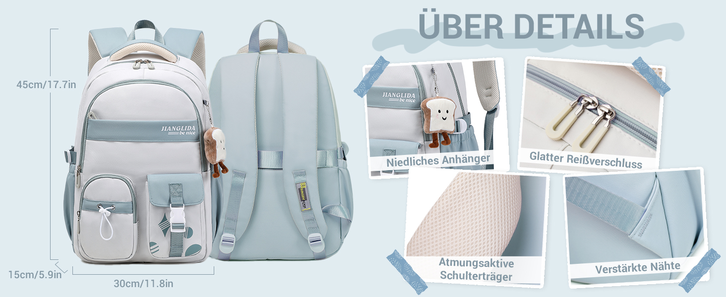 Шкільний рюкзак для дівчат та підлітків Amythe, водонепроникний та легкий, коричневий (модель 8534#)