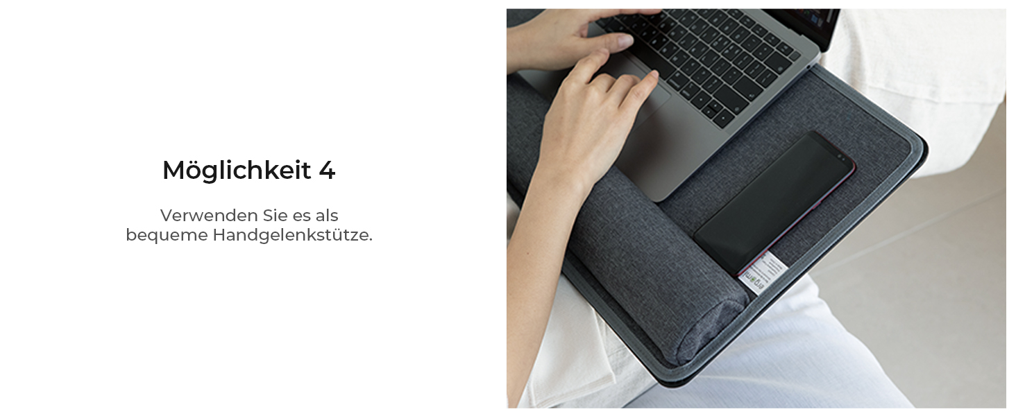 Підставка для ноутбука на коліна, подушка-стільниця для дому, офісу, ліжка/дивану/софи, для ноутбуків до 17 дюймів, планшетів, 30.5 x 57 x 4.5 см, (Mittel – PU)