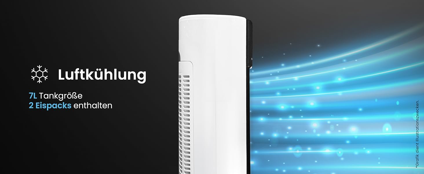 Повітряний охолоджувач Pro Breeze OmniAir з функцією водяного охолодження та пультом ДУ, 4 режими, 7л