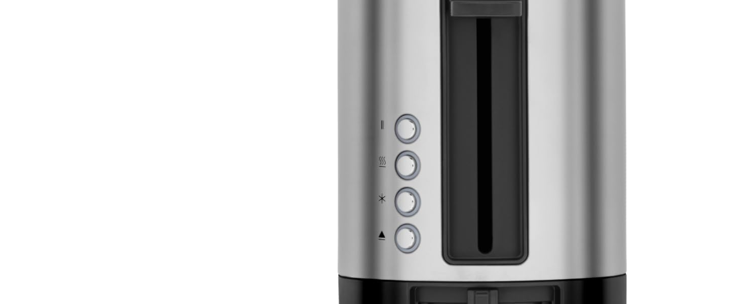 Тостер WMF Küchenminis Langschlitz XXL: тостер з функцією для булочок, 2 слоти, 7 рівнів підсмажування, 900 Вт, нержавіюча сталь матова срібляста