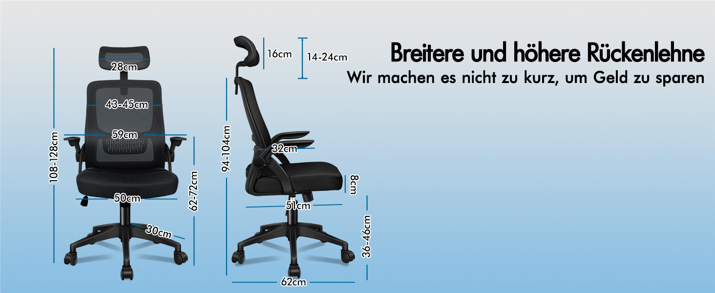 Офісний крісло ALFORDSON з динамічною підтримкою попереку, чорний. Ергономічний поворотний стілець з відкидними підлокітниками для комп'ютера