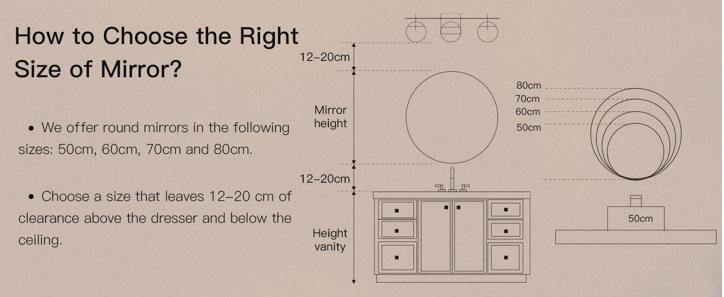 Дзеркало для ванної кімнати Habison з підсвічуванням 70x70 см, LED, з годинником та сенсорним вимикачем, регулювання яскравості, тепле/холодне/нейтральне світло, антизапотівання, 3-кратне збільшення