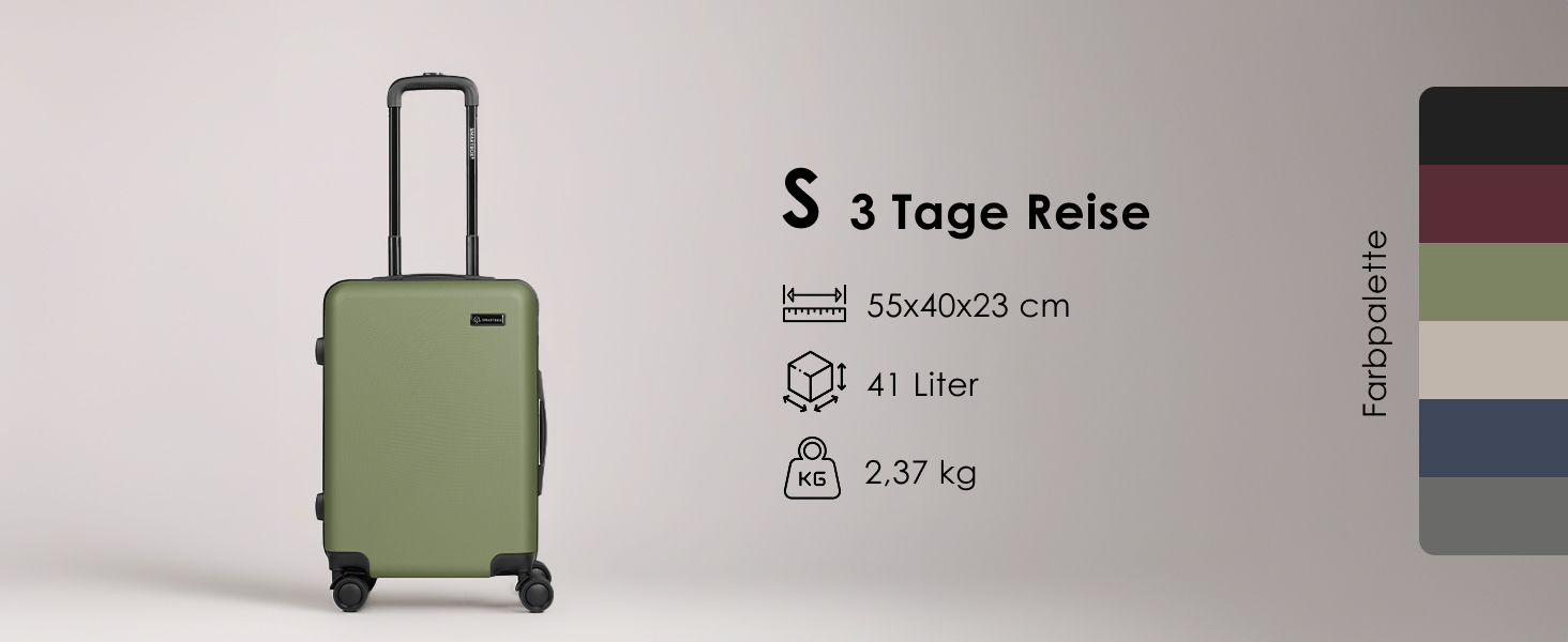 Набір валіз Smartbox Hartschalen 3-в-1 для жінок та чоловіків | Легкі та міцні валізи з ABS-пластику | 4 колеса та кодовий замок | Серія 05, колір Greige