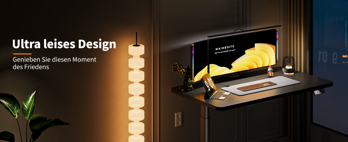 Електричний регульований стіл MAIDeSITe EL2 Pro Art з овальною основою, чорний. Підйом до 180 кг, 4 пам'яті, захист від зіткнень