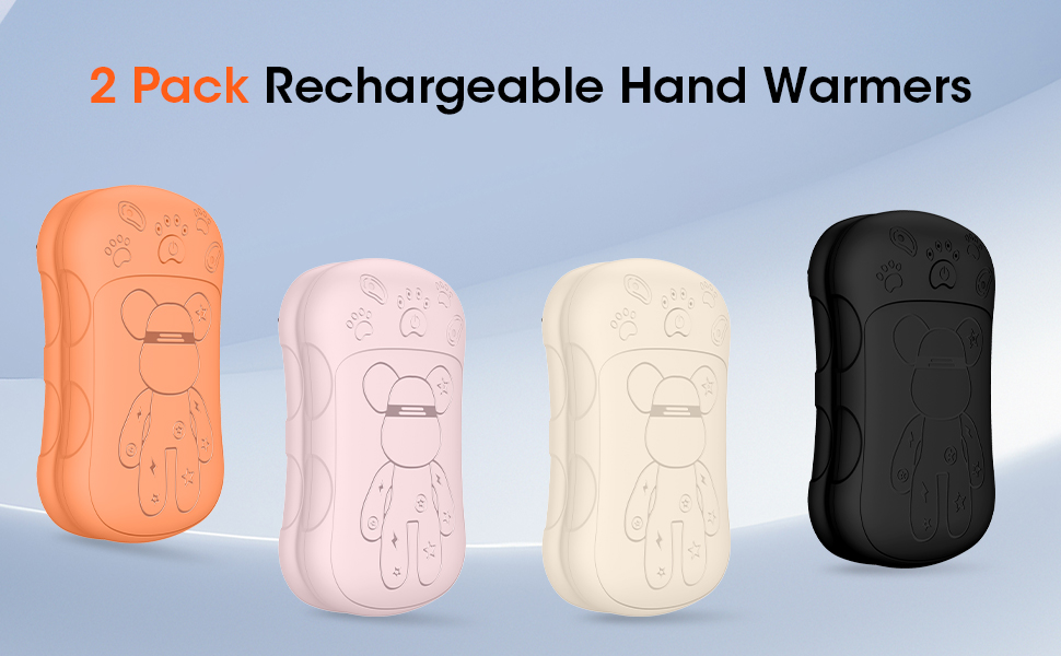 Електричні нагрівачі для рук 2 шт. 6000 mAh, перезаряджувані, для кемпінгу, на вулиці, подарунок для чоловіків, жінок, дітей (рожевий)