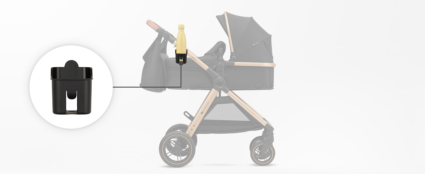 Дитяча коляска Kinderkraft ESME 3-в-1: комплект, до 22 кг, автокрісло I-size, бежевий колір