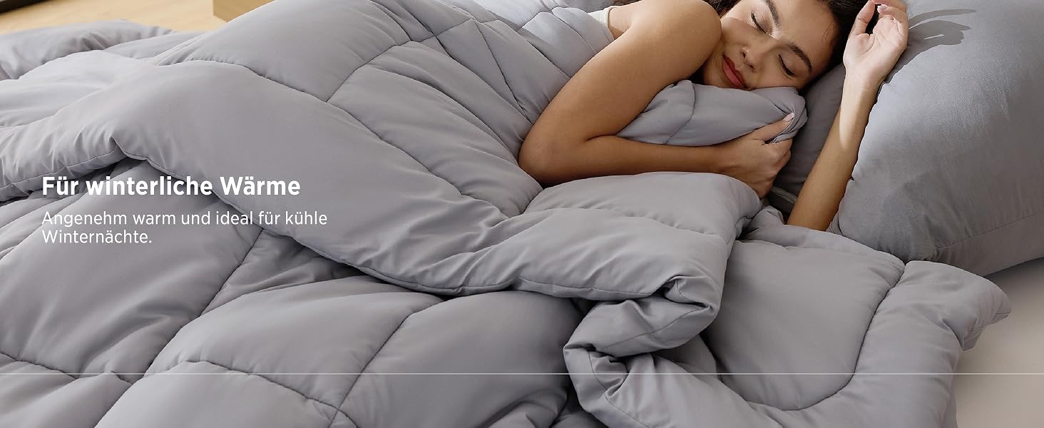 Зимова ковдра BEDSURE 135x200 см, тепла та товста (450 г/м²), біла, що миється