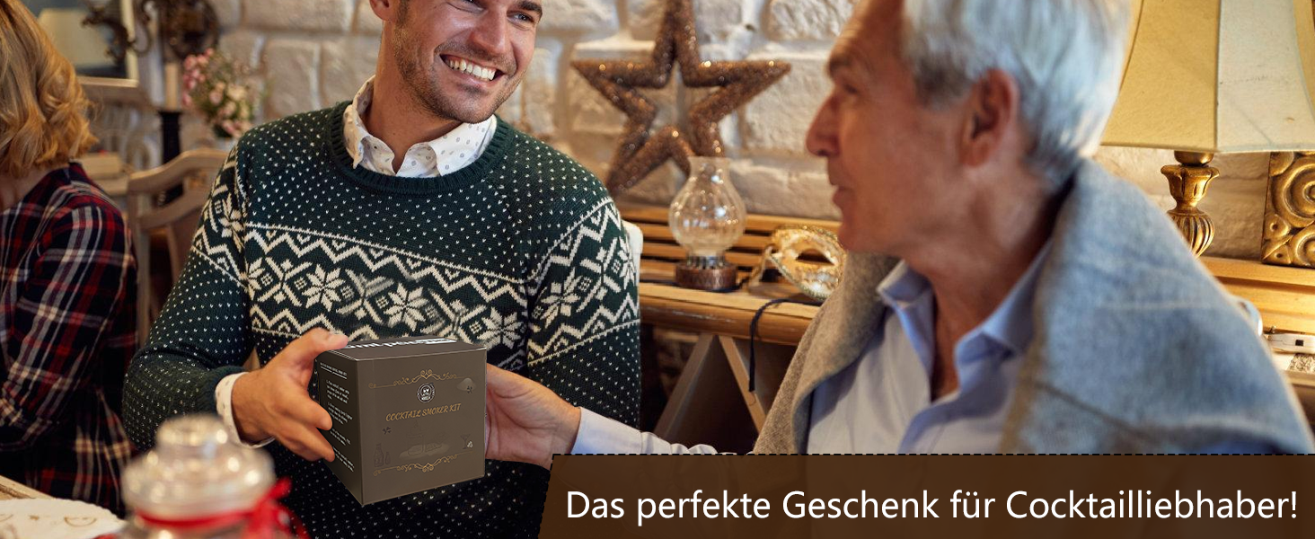 Коктейльний набір для копчення з дерев'яною стружкою (4 види) - подарунок для тата, чоловіка, любителя коктейлів