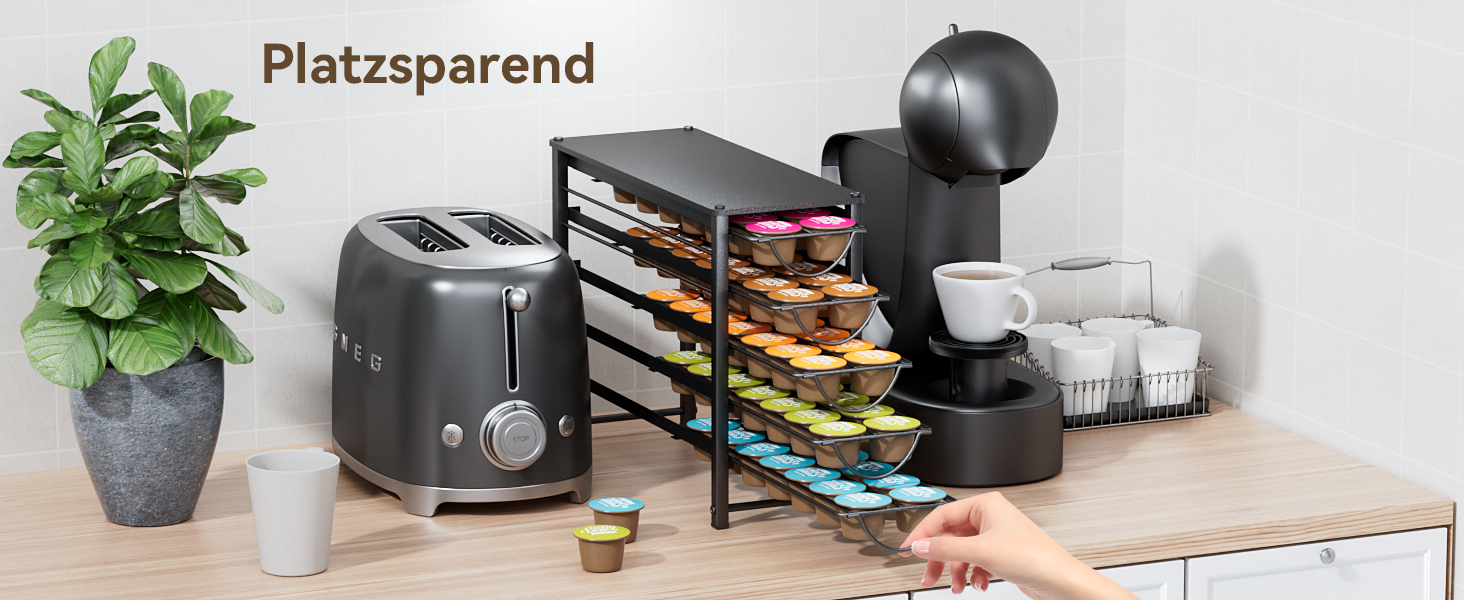 Тримач для капсул кави Dolce Gusto, органайзер для 70 капсул, 5-ярусний металевий ящик з тихими направляючими та антиковзними ніжками