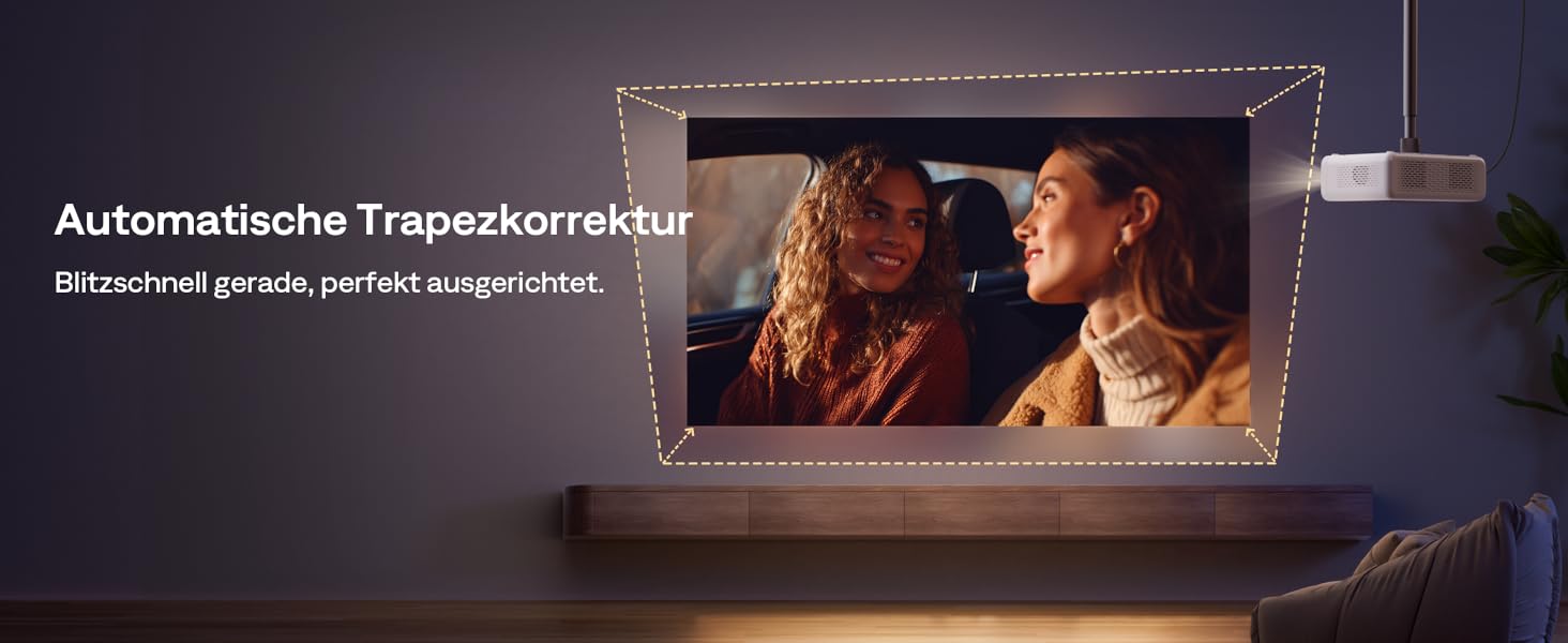 Aurzen Eazze D1 Smart Beamer: 4K проєктор для дому з Wi-Fi, Bluetooth, Netflix, Dolby Audio, автофокусом та корекцією трапеції. Підтримує Full HD 1080P. Білий (GTV)