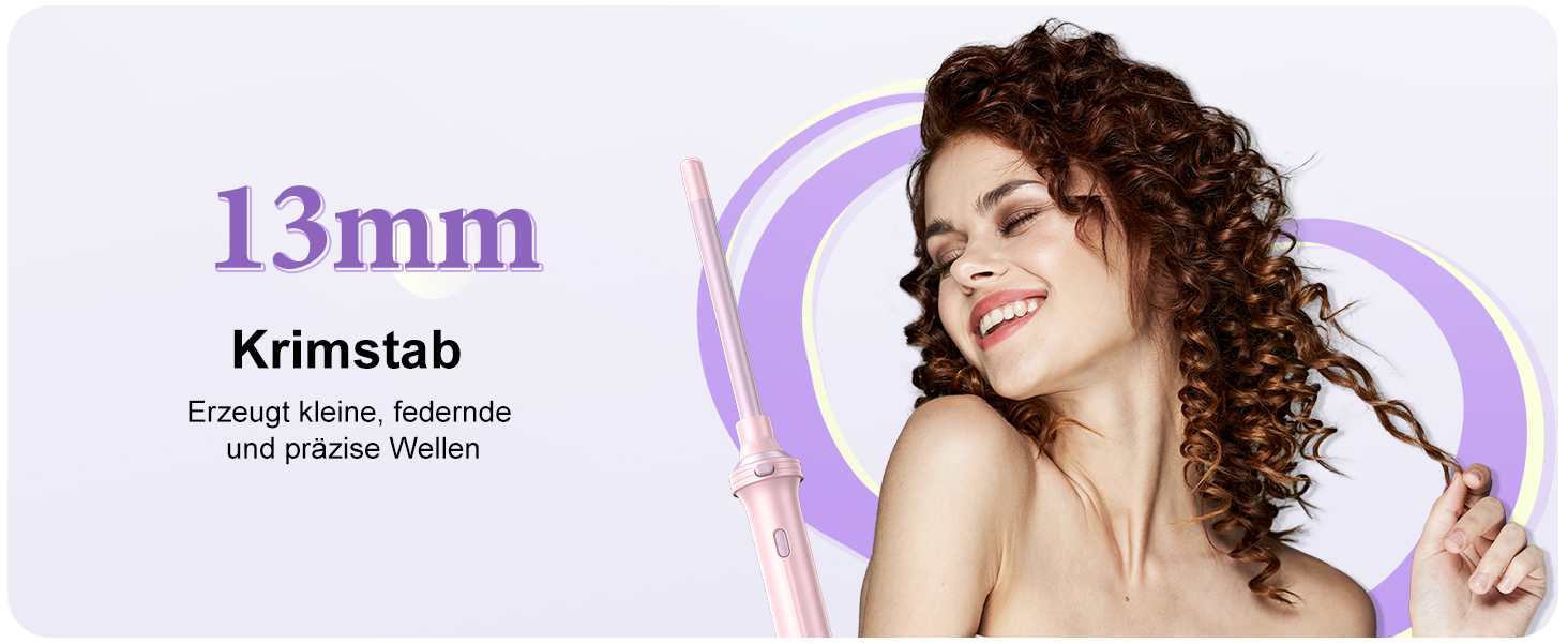 BESTOPE PRO Локкенстаб: Набір випрямляча та плойки 5 в 1 з термощіткою, 3 плойки (9-25 мм) для великих локонів, 13 температур, захисне покриття, рукавичка, затискач (Блідо-рожевий)