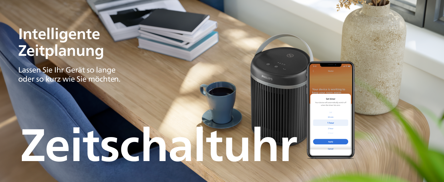 Керамічний тепловентилятор-товпік Philips Smart 5000 серії, 2000 Вт, чорний