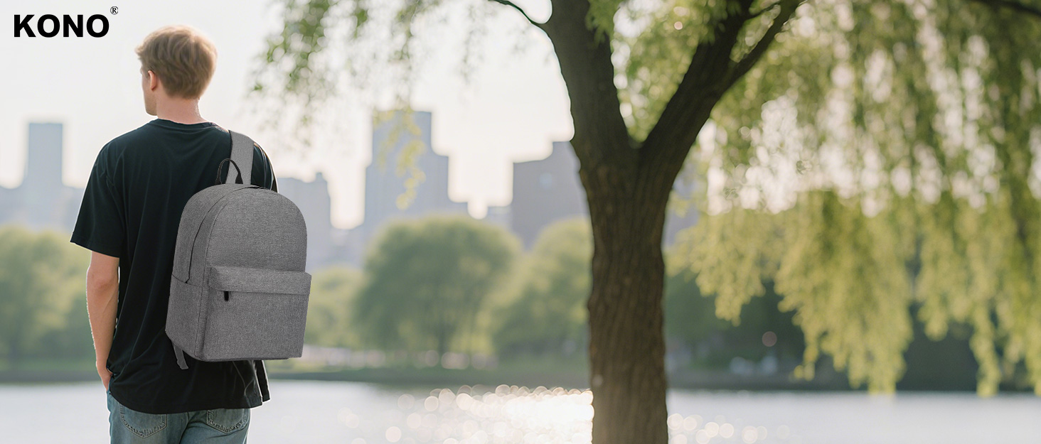 Чорний рюкзак для ноутбука KONO 15.6 дюймів, водонепроникний, антикрадійний, для роботи, подорожей та навчання