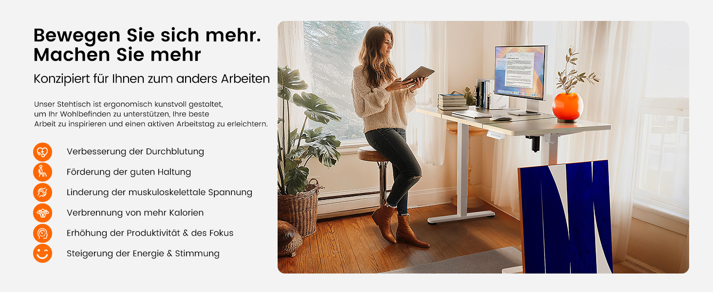 Електричний регульований стіл ErGear 160x80 см з пам'яттю, для дому та офісу, з'єднувальна панель 120x60 см, світле вінтажне дерево