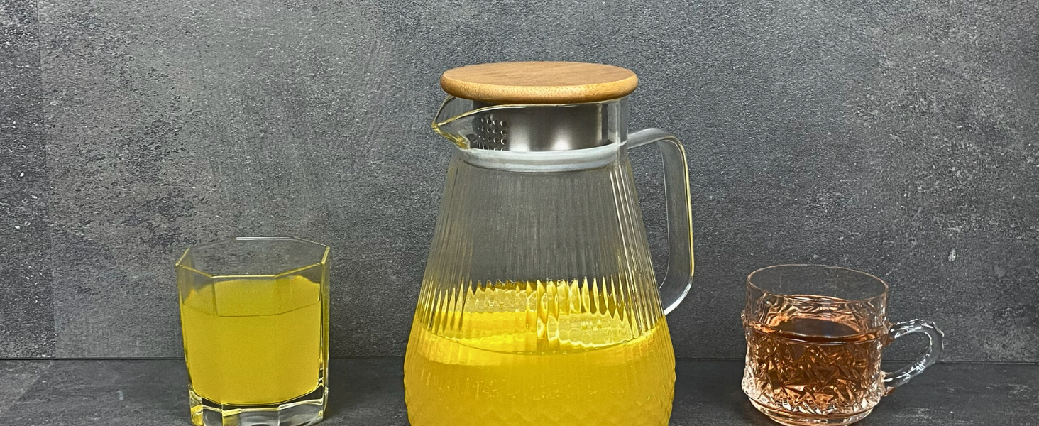 Скляна карафа CLIDOR Amira 1,5 л з кришкою, для гарячих та холодних напоїв, з некрапаючим носиком