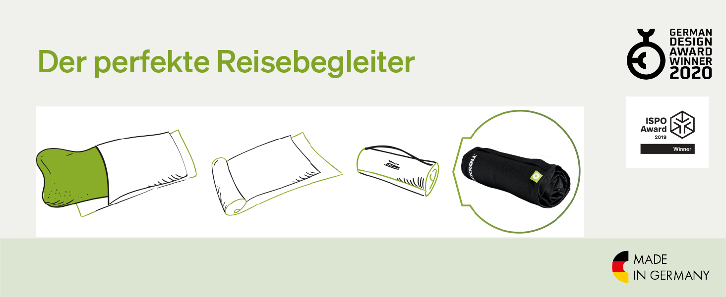 BLACKROLL® Recovery Pillow Set Jersey Anthrazit: ергономічна подушка для шиї та голови з Memory Foam, комплект з додатковим чохлом. Виготовлено в Німеччині. Подушка та чохол антрацитового кольору.