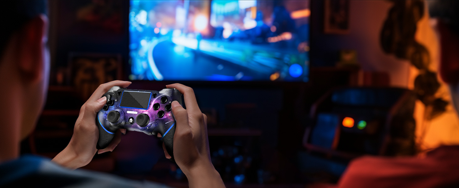 Бездротовий геймпад AceGamer для PS4/Pro/Slim/PC з турбо-функцією, вібрацією та сенсорною панеллю Galaxy