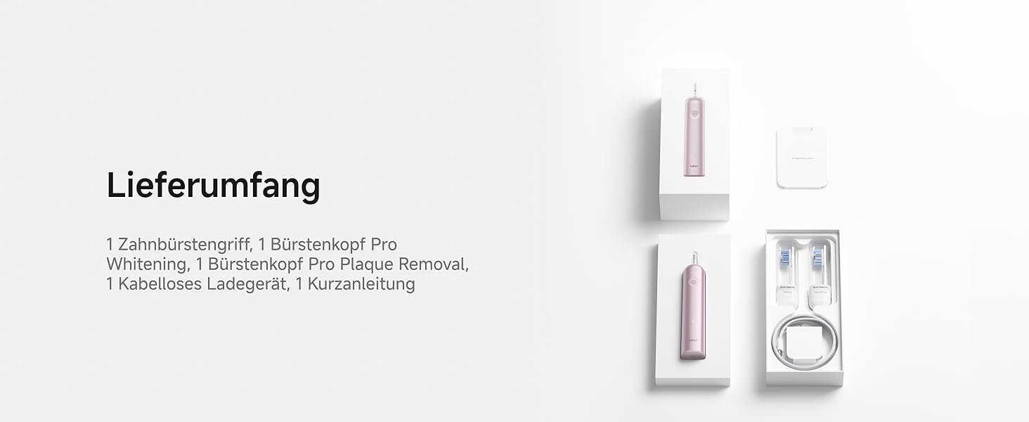 Електрична зубна щітка Laifen Wave Pro Рожева (Алюміній) з 6 режимами, акумулятором на 70 днів та контролем тиску