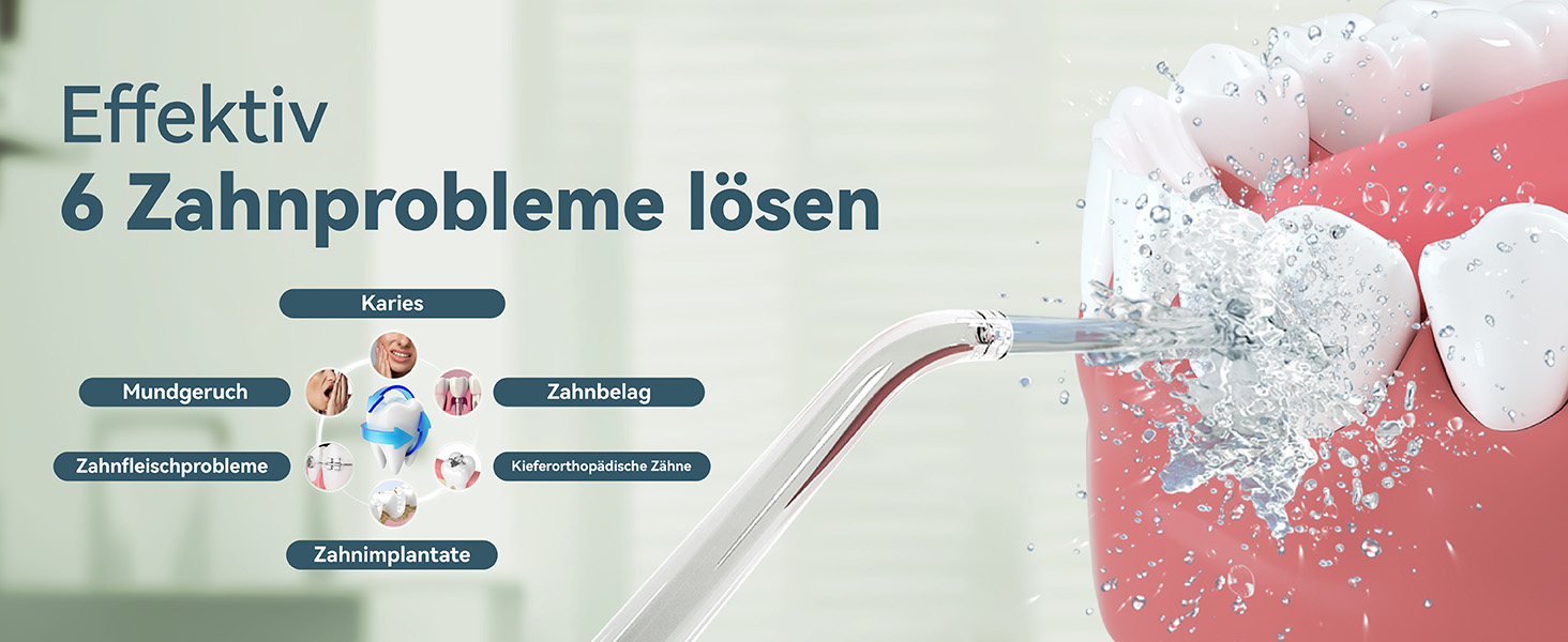 Портативний електричний іригатор для зубів JTF Munddusche Mini (зелений): 4 режими, 5 насадок, 230 мл, водонепроникний IPX7