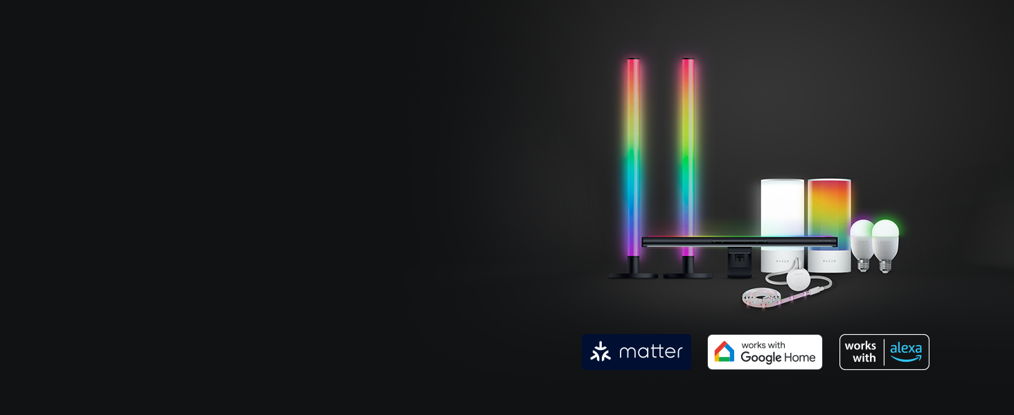 Razer Aether Light Bars - RGB лампа для монітора з підсвічуванням, сенсорним керуванням та регулюванням кольору та яскравості, чорний