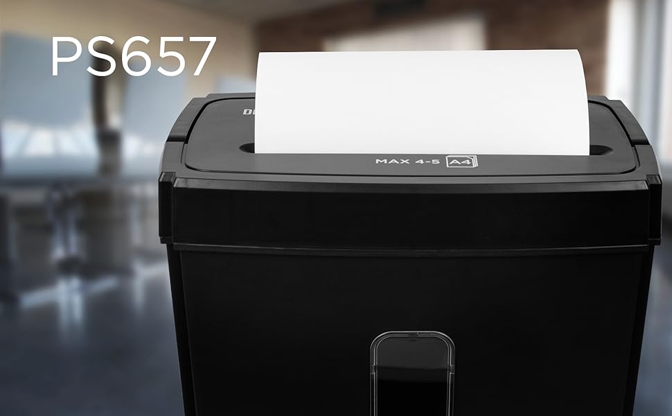 Шредер Duronic PS657 для офісу та дому, знищувач паперу P2