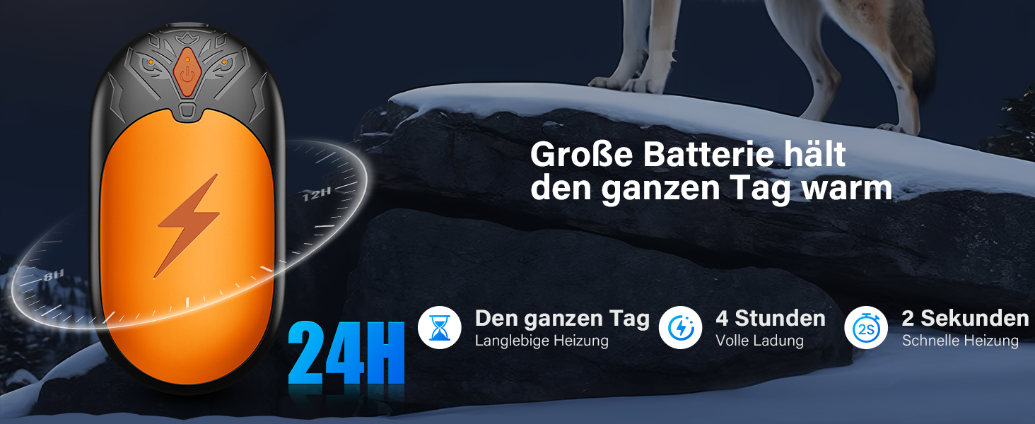 Електричні грілки для рук 2 шт. - легкі, перезаряджувані, з 3 режимами нагріву, до 24 годин роботи, USB, для активного відпочинку взимку (Оранжевий)