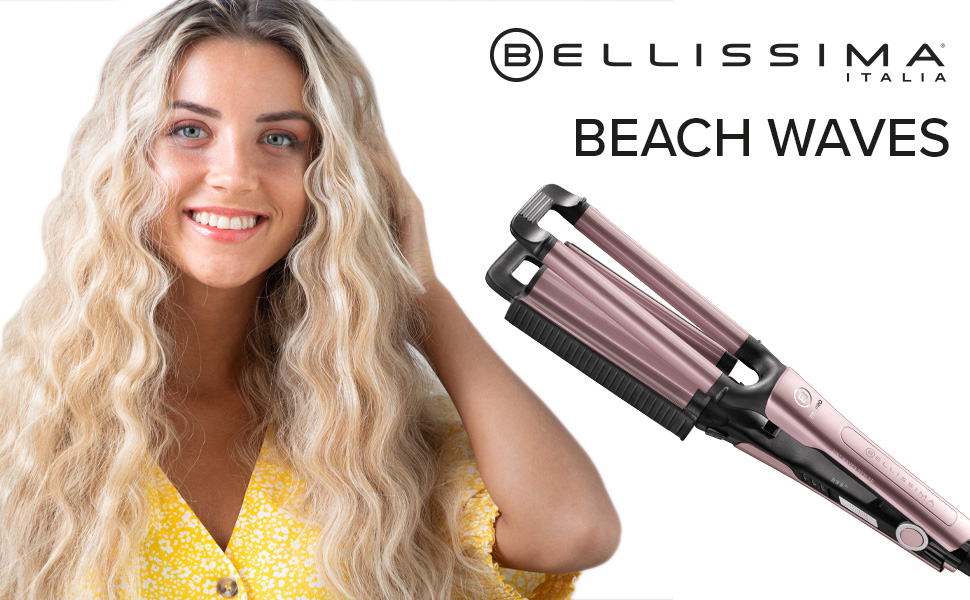 Випрямляч BELLISSIMA Imetec Bellissima My Pro Beach Waves GT20 100, випрямляч для волосся для хвиль і локонів з природним ефектом, 3 температурні режими для оптимального захисту волосся, подвійна плойка