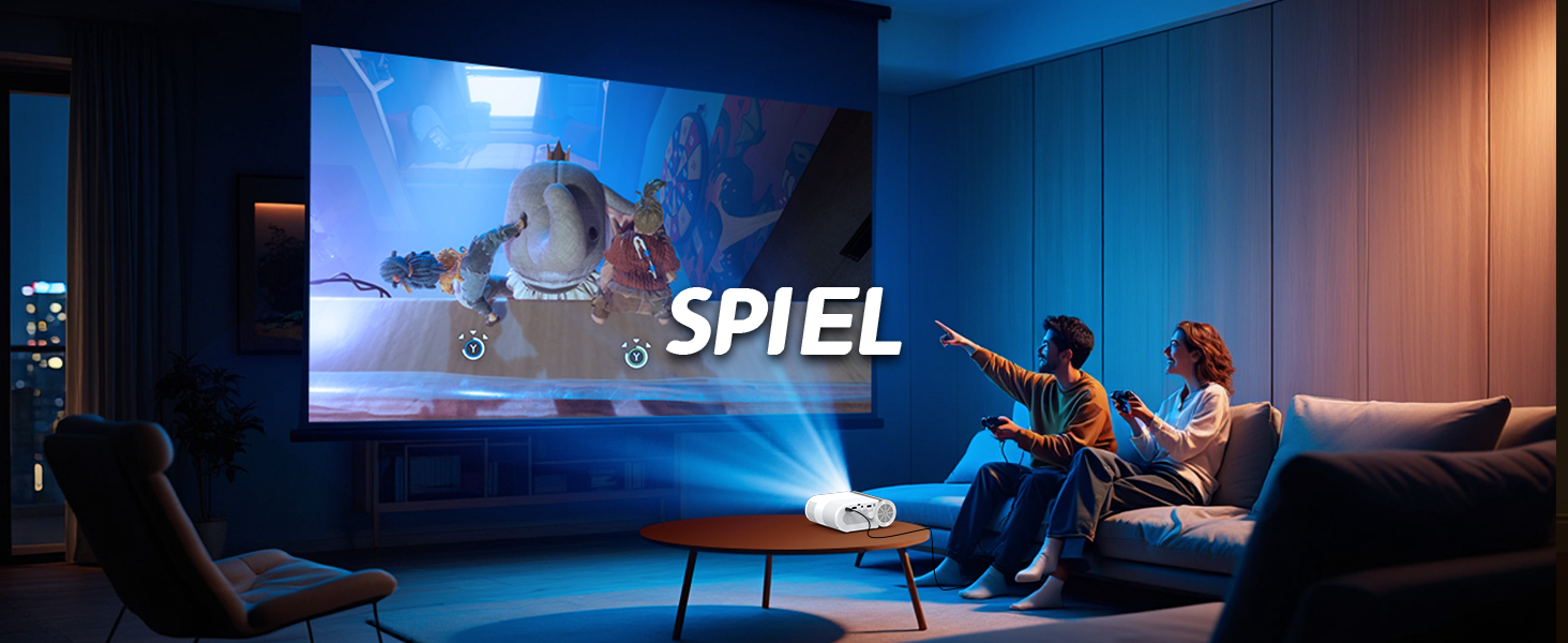 Міні проєктор Beamer Bluetooth WiFi 1080P: Підтримка iPhone/Android, HDMI, USB, Fire Stick, PS5. Компактний проєктор для телефону, фільмів, дому та відпочинку на природі