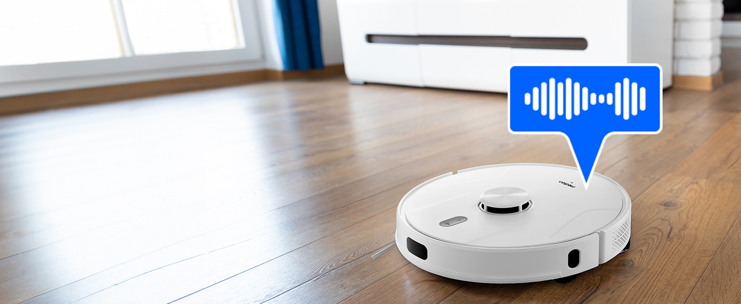 Робот-пилосос MEDION X41SW+ з док-станцією, лазерною навігацією та функцією миття підлоги. Потужність всмоктування 8000Pa, 2-в-1, створення точних карт, зони заборони, підтримка декількох поверхів