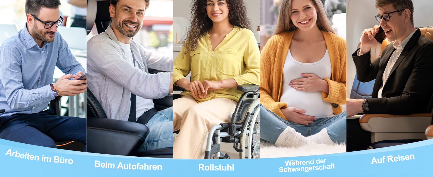 Ергономічна подушка для сидіння з memory foam для офісного крісла та авто, подушка для офісного крісла, авто та home office, знімний чохол, неслизька, M (60–85 кг)