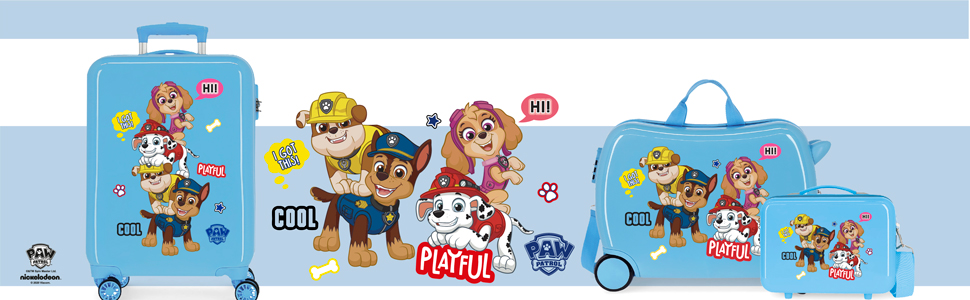 Валіза в салоні Paw Patrol Be Happy синя 38x55x20 см Кодовий замок з твердою оболонкою ABS 34 л 2,6 кг 4 подвійні колеса ручна поклажа