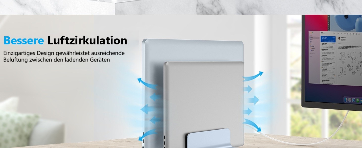 Підставка для ноутбука OMOTON: регульована, для екранів до 17.3 дюймів, сумісна з MacBook Air/Pro (блакитна)