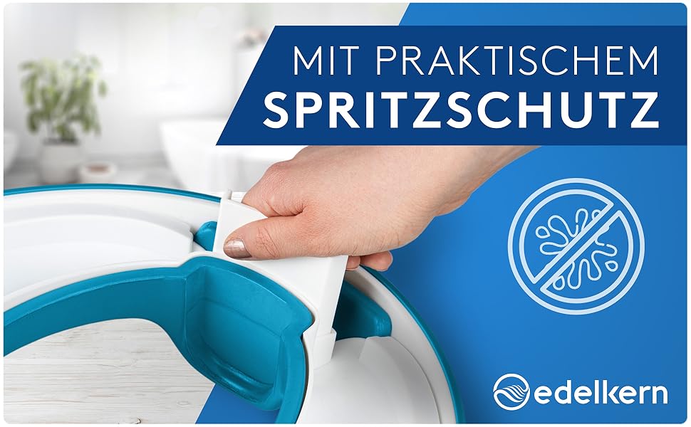 Дитяче сидіння для унітазу Edelkern з ручками та захистом від бризок, до 50 кг, блакитне