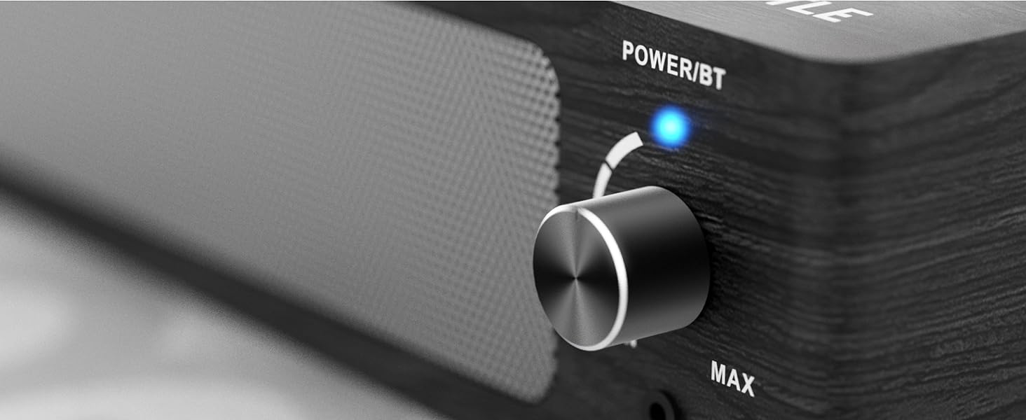 Вініловий програвач Oakcastle TT100 з Bluetooth 5.0, AUX, RCA, вбудованими динаміками, ретро-дизайн, адаптер 45 RPM, програвач платівок преміум-якості