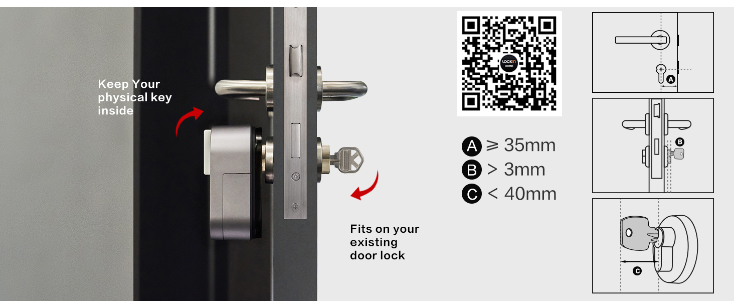 Клавіатура Lockin Smart Door Lock G30, Wi-Fi, додаток, Автоблокування, Alexa/Google, відбиток пальця, сірий