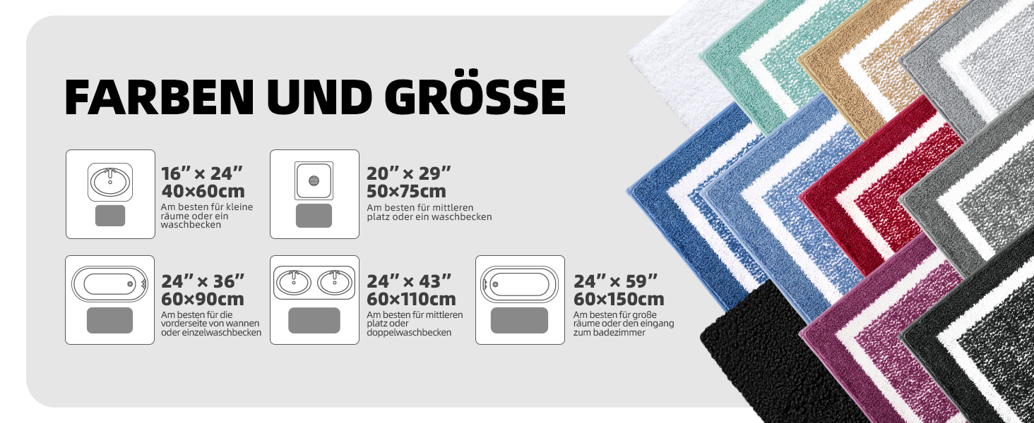 Килимок для ванної кімнати COLOR&GEOMETRY 60 x 110 см, сірий, нековзний, швидковисихаючий