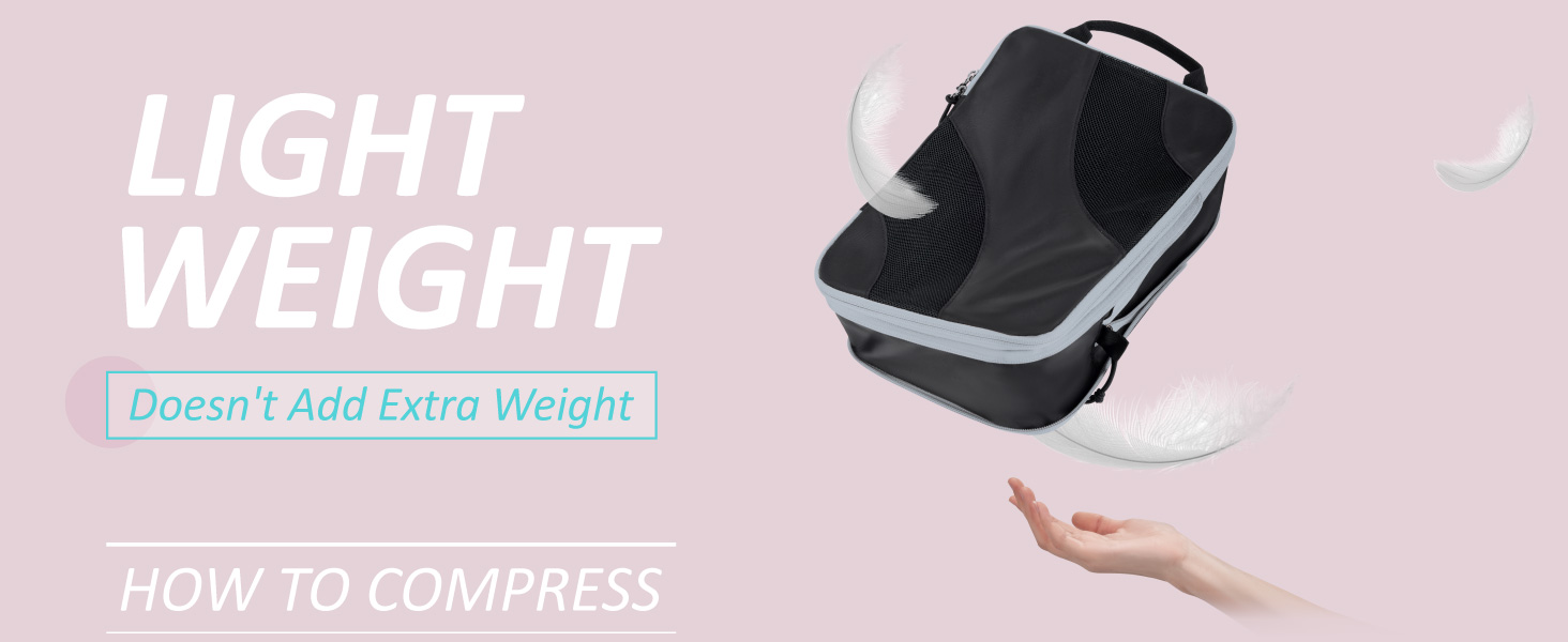 Набір компресійних органайзерів для подорожей BAGSMART для валізи та ручної поклажі, 6 шт, Rose (Baby Blue)