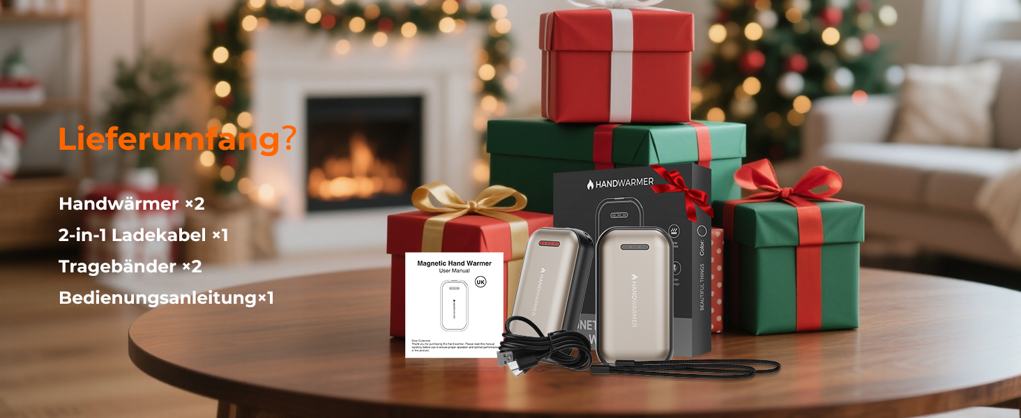 Електричний гріє для рук Fitabok 2 шт. – 6000mAh, магнітний, USB-C, 3 рівні нагріву до 55°C, для активного відпочинку, кемпінгу, гольфу, синдром Рейно