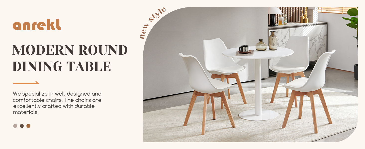Столик Mid Century Modern: журнальний та обідній для кухні, вітальні, офісу (білий)