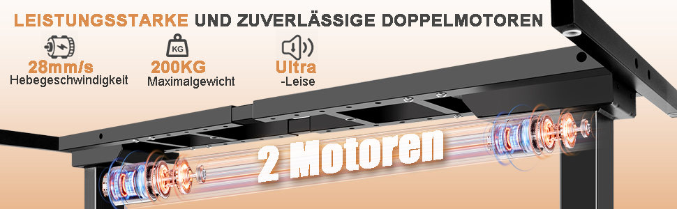 Регульований за висотою стіл (підйомний) електричний з 2 моторами, чорний. Панель керування з 3 пам'яттю, максимальне навантаження 200 кг. Тільки каркас.