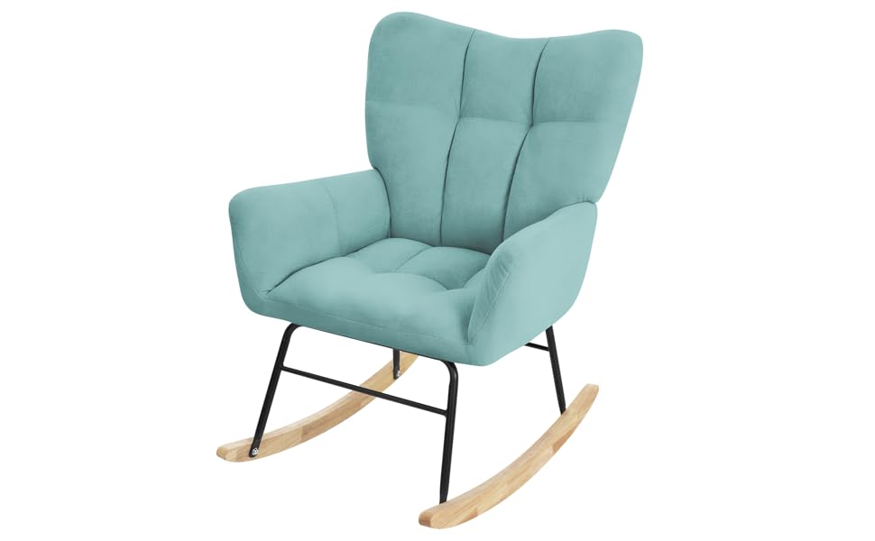 Крісло-гойдалка ML-Design Salbei з оббивкою під фліс, дерев'яні полози, для вітальні/спальні/балкона