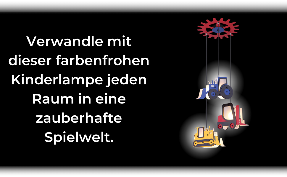 Дитяча лампа стельова для хлопчиків Світлодіодна підвісна лампа для дитячої кімнати для хлопчиків - Дитяча кольорова підвісна лампа-Дитяча лампа з включеним освітленням. Світильник-підвісний світильник Дитячий екскаватор-трактор