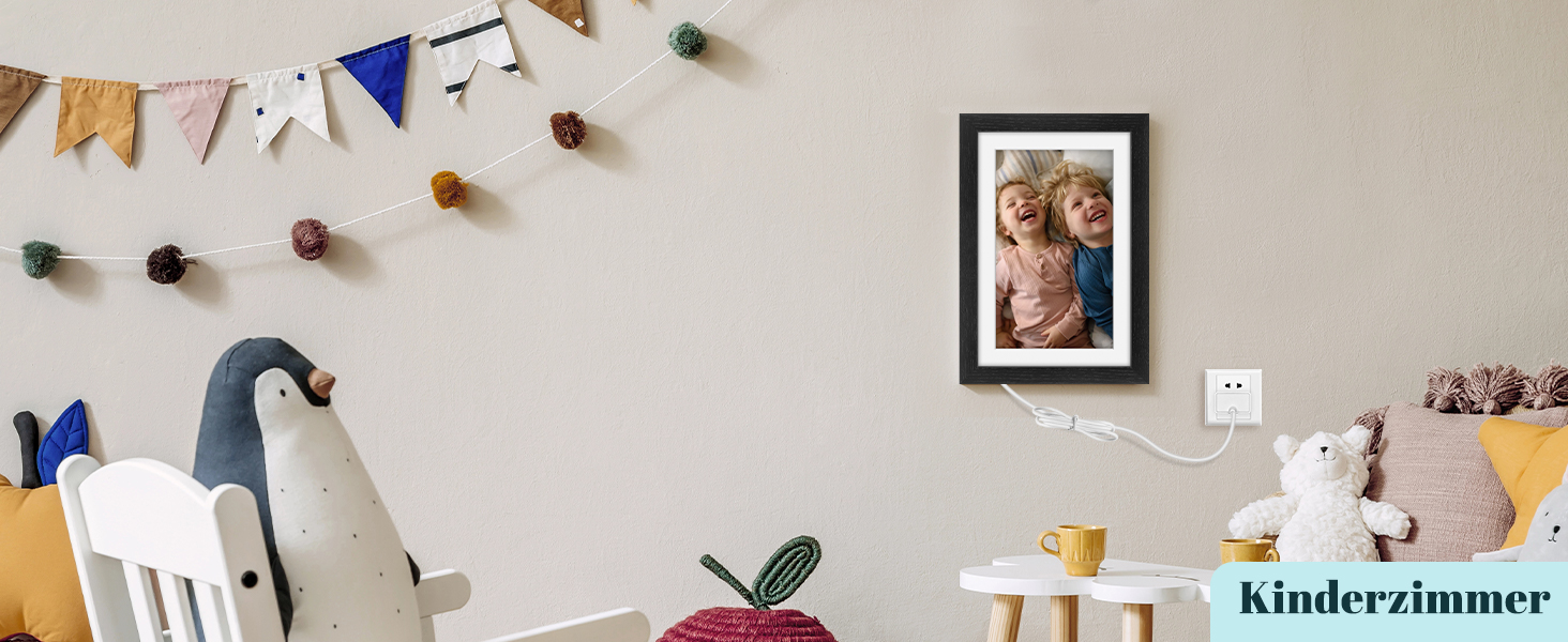 Frameo Цифровий фоторамка з Wi-Fi, 10.1 дюйма, горіх, 32GB, HD IPS сенсорний екран, відтворення фото/відео через додаток Frameo, подарунок для чоловіків та жінок