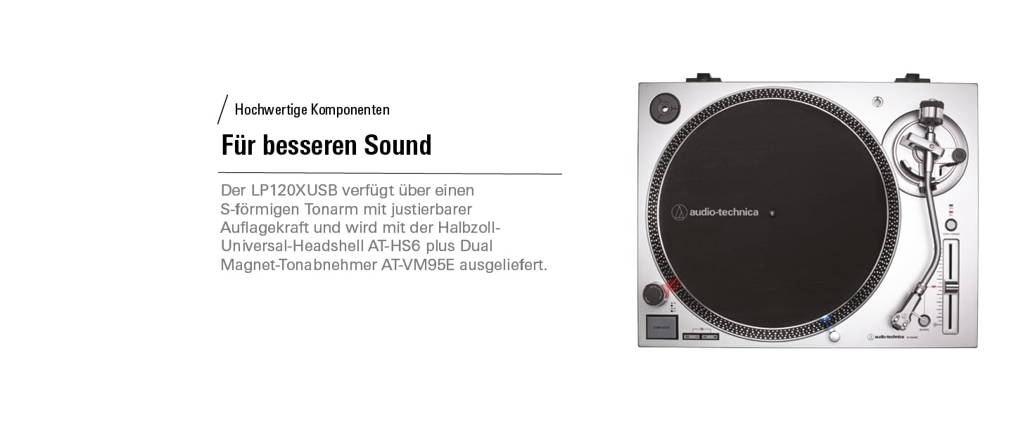 Програвач вінілу Audio-Technica LP120XUSBBK з прямим приводом, аналоговий та USB, чорний