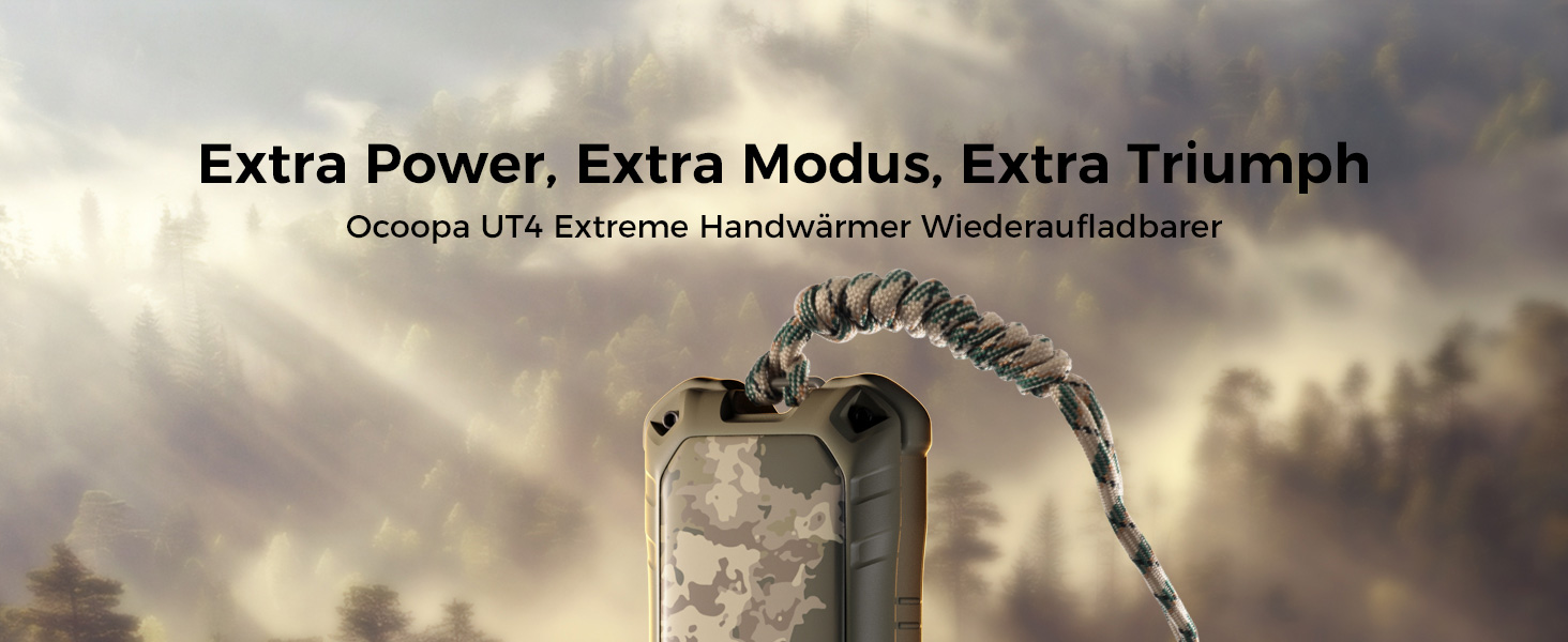 Електричний грієчка OCOOPA UT4 Extreme, 10000 mAh, USB Powerbank, ліхтарик, IP56, чорний